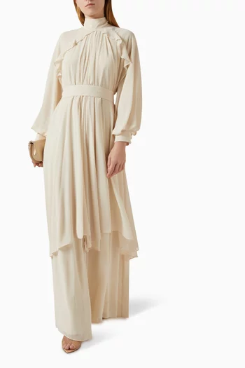 Connie Belted Ruffle Dress