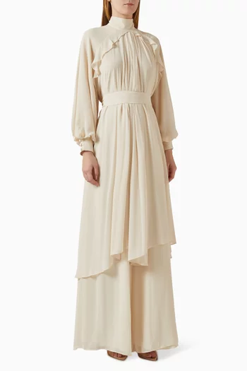 Connie Belted Ruffle Dress