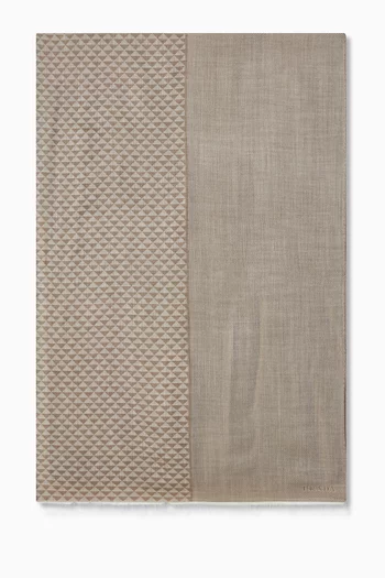 Printed Scarf in Cashmere, Wool & Silk