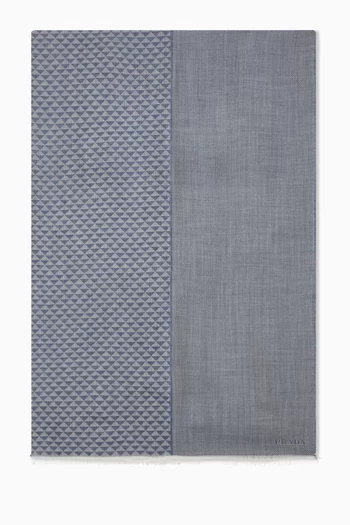 Printed Scarf in Cashmere, Wool & Silk