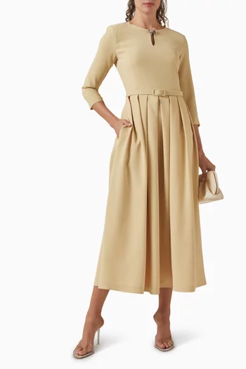 Belted Dress in Crepe