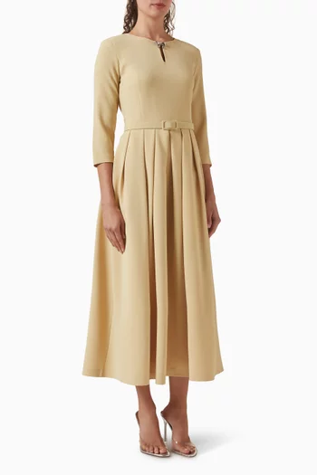 Belted Dress in Crepe