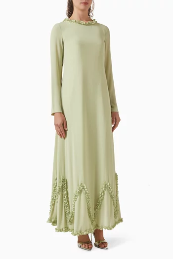 Ruffled Maxi Dress in Chiffon