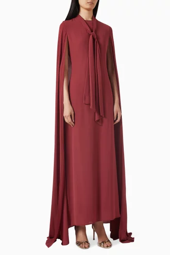 Tie-up Neck Cape Dress