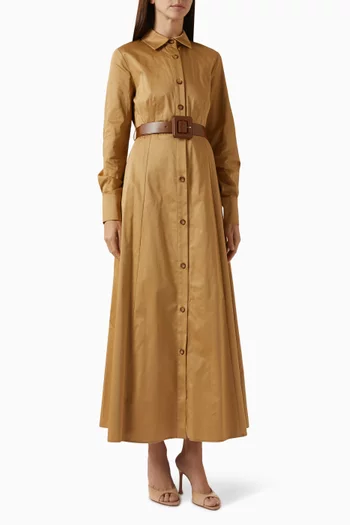 فستان بنمط قميص بحزام