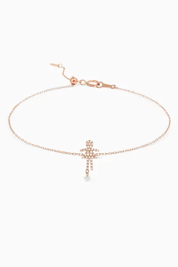 Girl Pavé Diamond Bracelet in 18kt Rose Gold