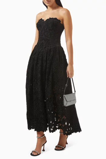 Arabella Dress in Velvet Guipure Lace