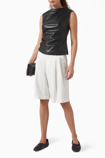 بلوزة بتصميم ملفوف جلد نباتي