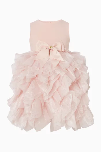 فستان بتصميم متدرج تول لامع