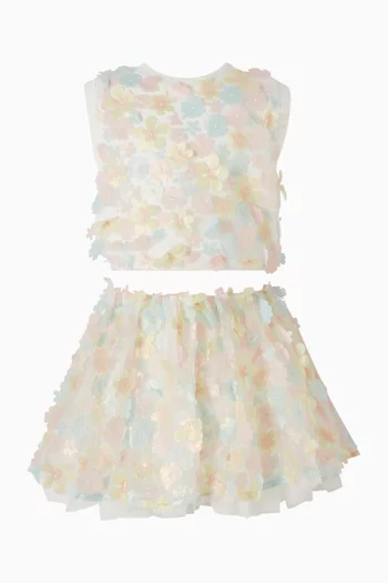 تنورة بلوسوم بزهور بارزة