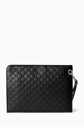 حافظة جلد بشعار حرفي GG