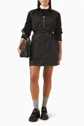 Belted Mini Dress in Re-Nylon