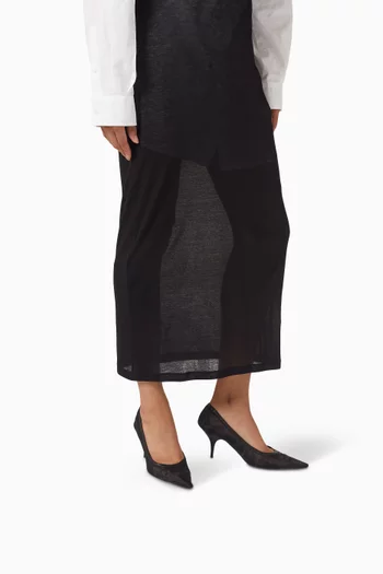 حذاء كلاسيك بكشكش قماش شبكي