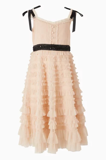 فستان بكشكش ودانتيل