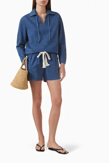 Walk Shorts in Cotton-blend Denim