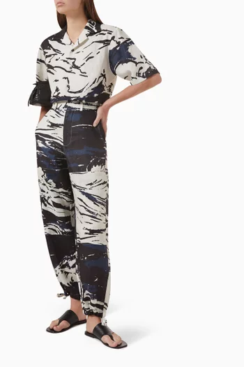 Painted Surf Patch Pants in Linen