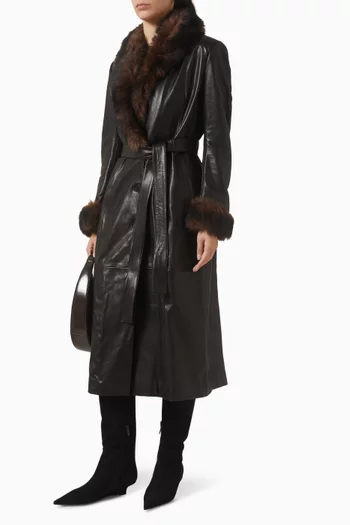 Baez Luxe Coat in Leather