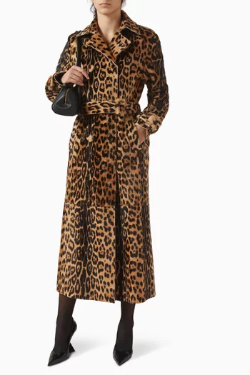 Tate Leopard-print Coat in Ponyhair