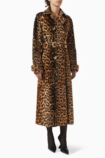 Tate Leopard-print Coat in Ponyhair