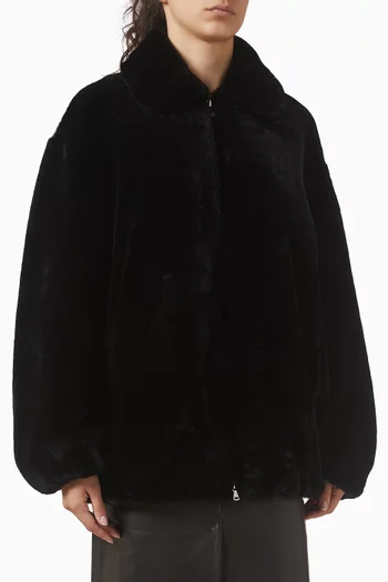 Plush Bomber Jacket in Shearling