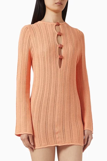 فستان مامو قصير منسوج