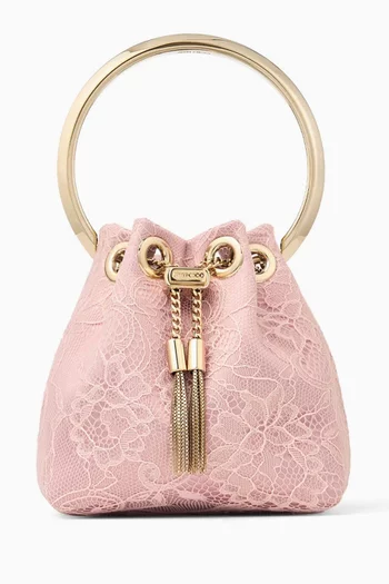 Micro Bon Bon Mini Bucket Bag in Satin & Lace