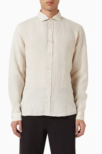 قميص ليام بأزرار كتان