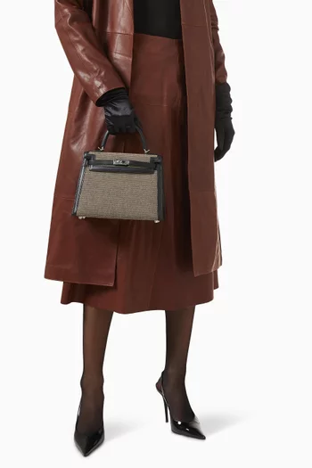 حقيبة كيلي 25 بتصميم سيلير توال بنقشة مربعات وجلد سويفت