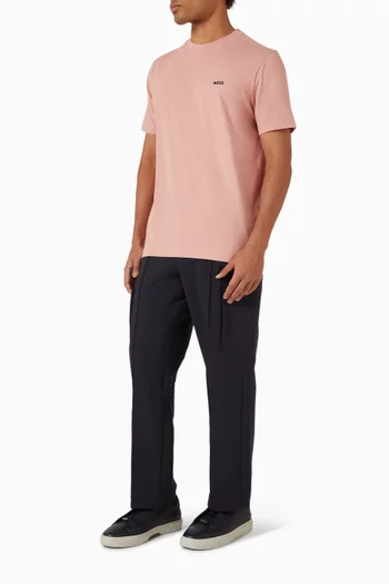 تي شيرت بطبعة شعار الماركة قطن