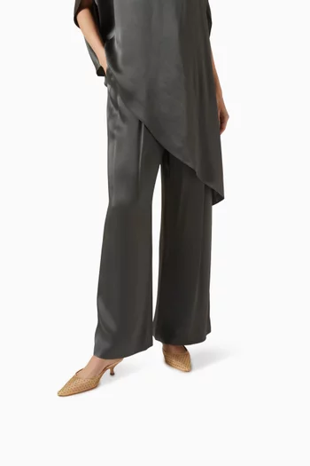 Rosa Stud Kitten Mules in Mesh