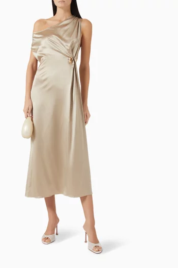 فستان كارا بقصة غير متماثلة ستان