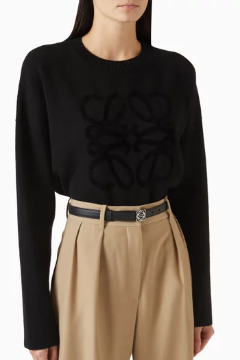 حزام بشعار الماركة جلد عجل