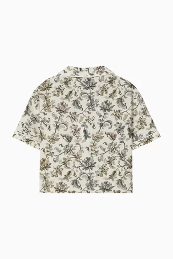 Cropped Nautical Print Shirt