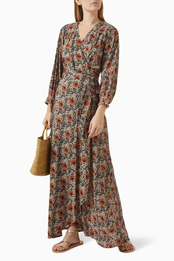 Kate Printed Maxi Dress in Rayon