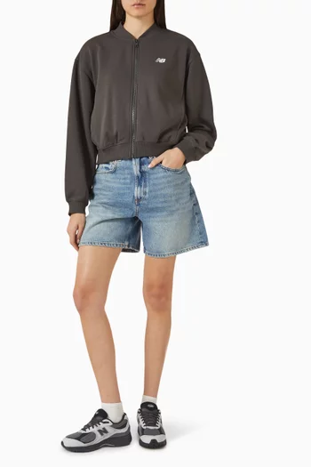 جاكيت بومبر مطرز بشعار الماركة فرنش تيري