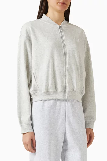 جاكيت بومبر مطرز بشعار الماركة فرنش تيري