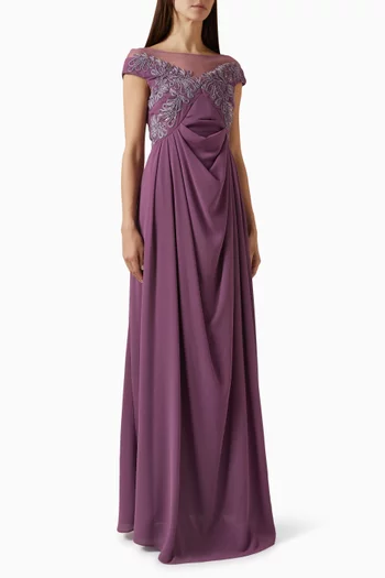 Embroidered Dress in Chiffon