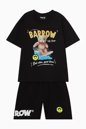 شورت رياضي بطبعة شعار الماركة قطن