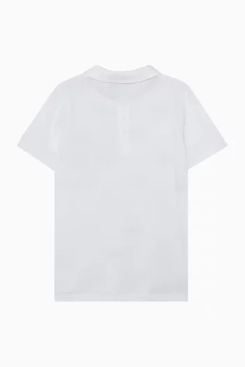 تي شيرت بولو مزين بنقشة شعار الماركة بالكامل