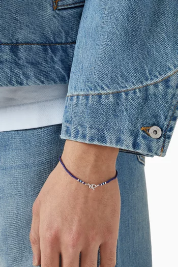 سوار آفي بخرز بتصميم مسبحة فضة إسترلينية