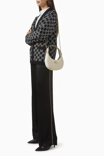 حقيبة كتف مارمونت صغيرة بشعار حرفي GG جلد مبطن