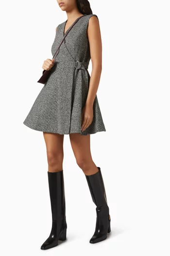 Wrap Mini Dress in Tweed