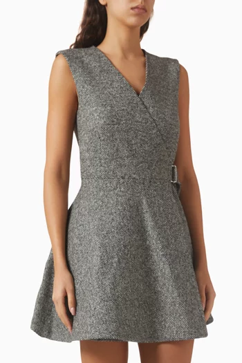 Wrap Mini Dress in Tweed