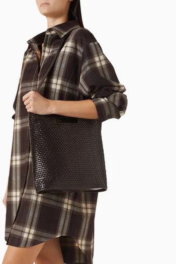 حقيبة فوليو جلد مجدول