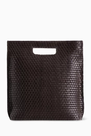 حقيبة فوليو جلد مجدول