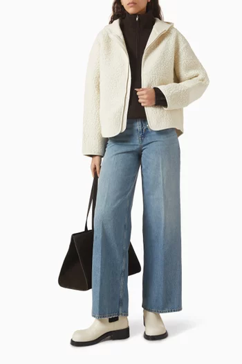 Zip-up Sweater in Boiled Merino-wool