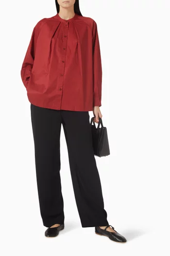 قميص قطن بياقة كبيرة