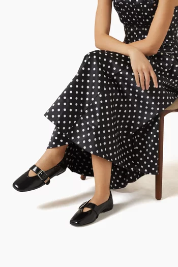 حذاء باليرينا سو بكعب مسطح جلد صناعي