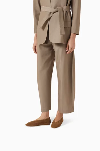 حذاء باليرينا لونا بكعب مسطح شمواه