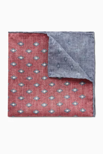 Diamond Pattern Pocket Square in Silk